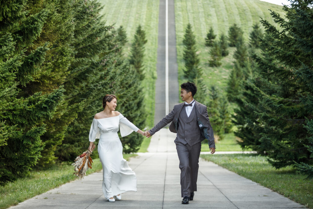 地平線まで続く1本道撮影