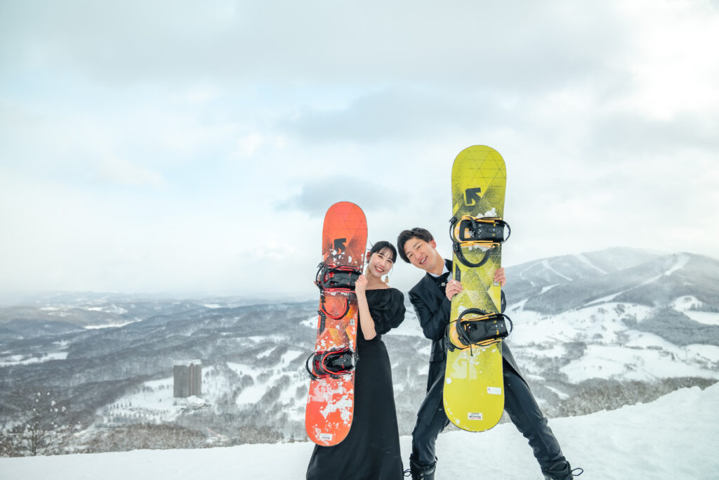 撮影レポート:冬のスノーボードフォトウエディング
