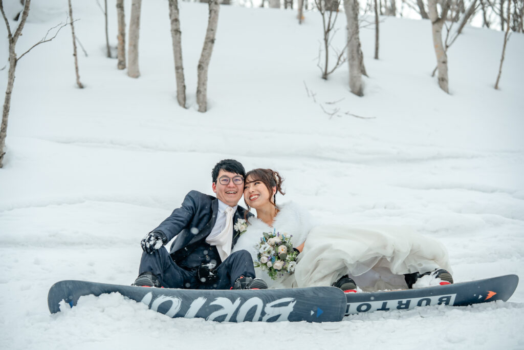 撮影レポート：冬のルスツスキー場スノーボードフォトウエディング